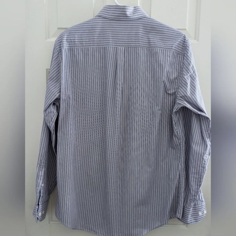 Apt.9 Men's Dress Shirt, Purple/White Stripe, Long‎ Sleeve, Cotton Size M